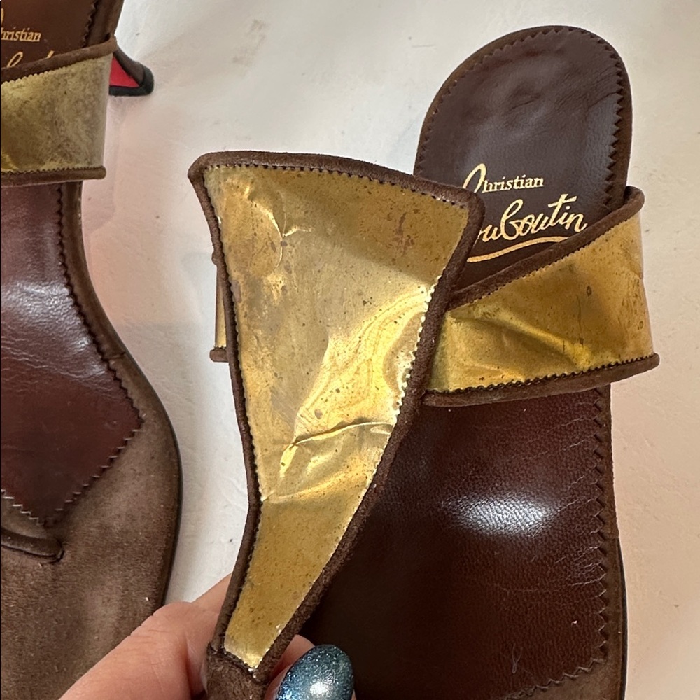 Christian Louboutin metal thong heel sandal - Picture 12 of 13
